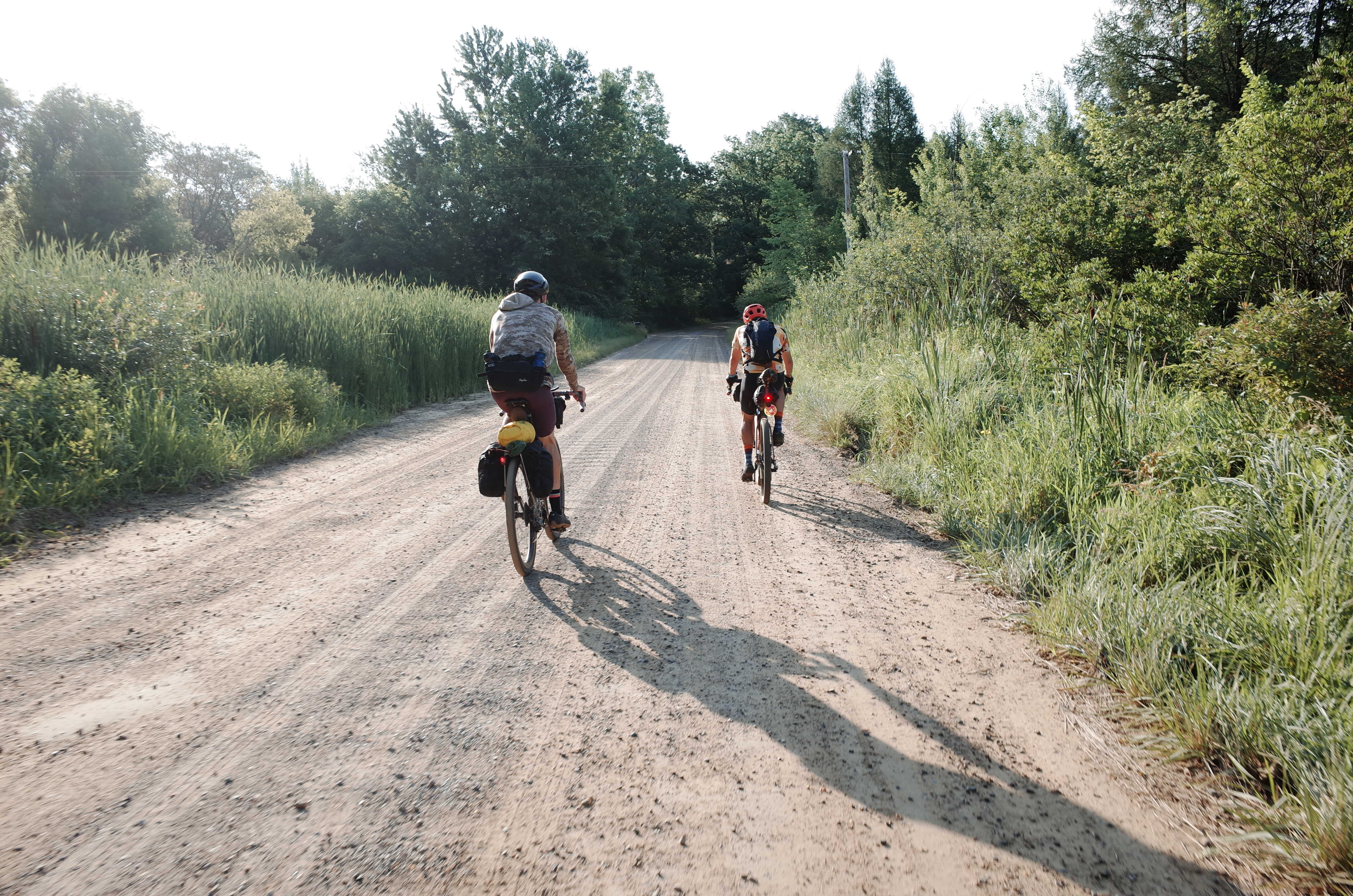 Cyclists on gravel roads around Ann Arbor